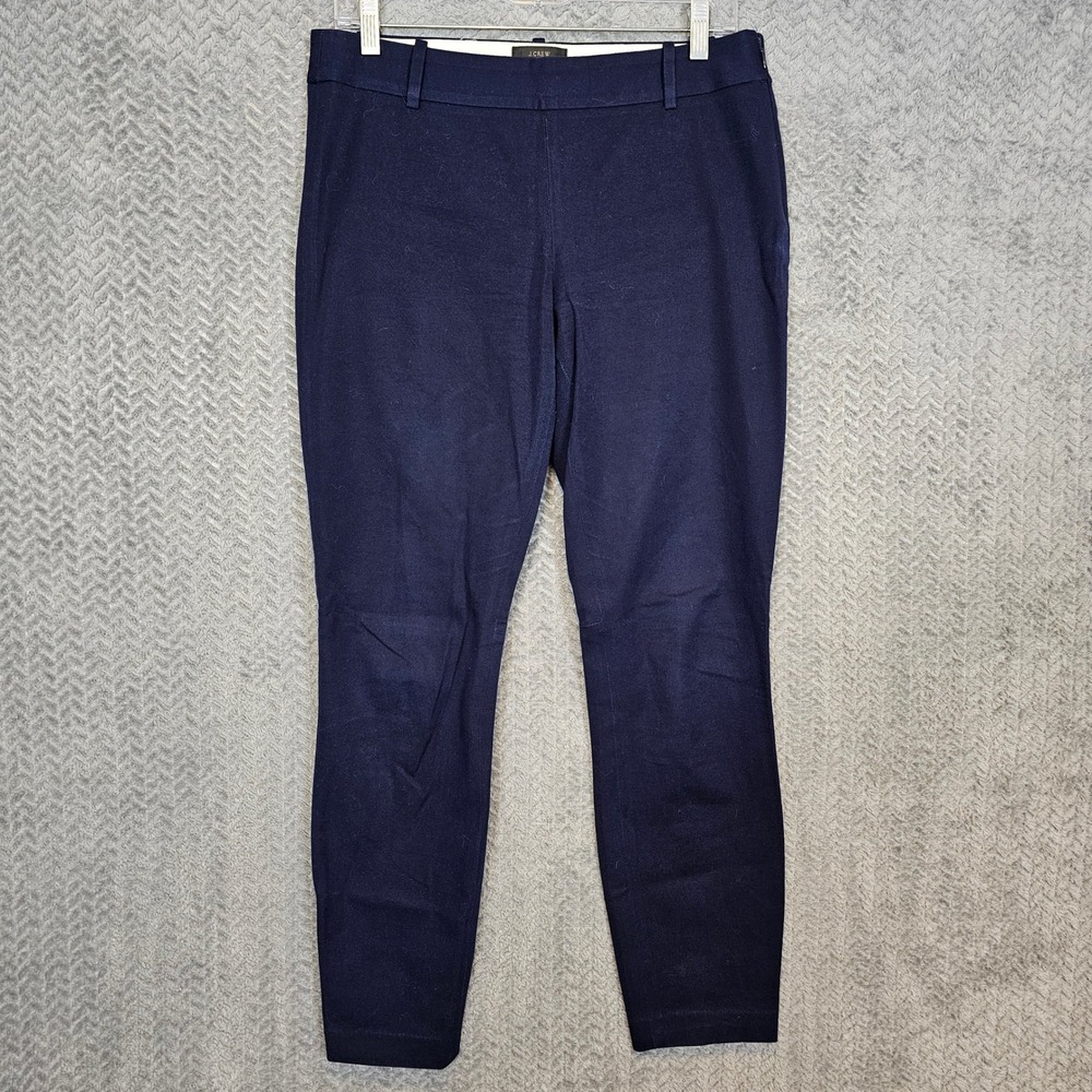 J.Crew Minnie Navy Blue Side Zip Slim Stretch Cotton Pants 6T Tall‎ 1532